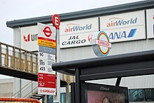 Bus stop served by route SL7 outside Hatton Cross station Hatton-Cross-Station-Stop-E-Superloop.jpg