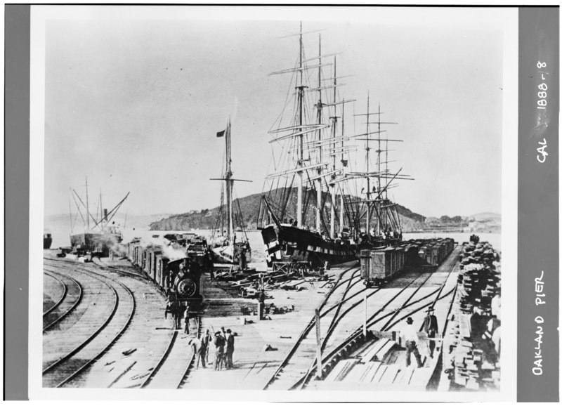 File:Historic American Buildings Survey Southern Pacific Railroad Coll. Photograph of 1909 OAKLAND LONG WHARF - Southern Pacific Mole and Pier, Seventh Street, Oakland, Alameda County, HABS CAL,1-OAK,1-9.tif