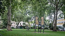 Stik's "Holding Hands" sculpture in the square Holding Hands 2020 by STIK.jpg