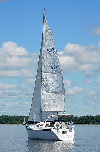 Hunter 27-2, showing the walk-through transom design Hunter 27-2 sailboat Bluenose Lite 2290.jpg