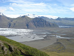 Laguna glaciale col Svínafellsjökull sulla destra