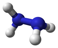 Ball and stick model of hydrazine