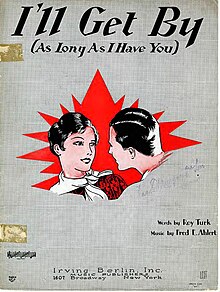 1928 sheet music cover, illustration by Sydney Leff I'll Get By (As Long As I Have You) sheet music cover.jpg