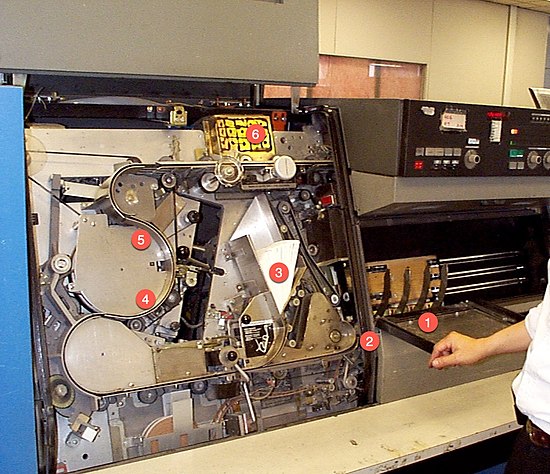 Front view of the left and right feed modules of an IBM 3890 Model B IBM 3890 Model B Left Feed module.jpg