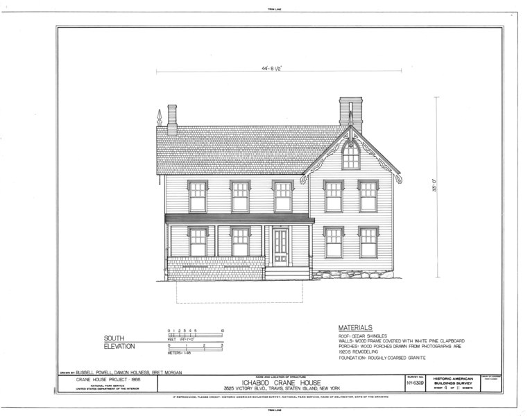 File:Ichabod Crane House, 3525 Victory Boulevard, Staten Island (subdivision), Richmond County, NY HABS NY,43- ,4- (sheet 4 of 11).tif