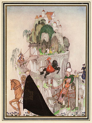 Illustration of the road by Kay Nielsen for the 1914 fairy tale East of the Sun and West of the Moon, whose title Tolkien uses in one of his walking songs for Aman, the desired other world. Illustration by Kay Nielsen 1.jpg