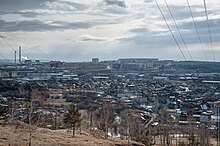 Irkutsk is the biggest city in the region around Lake Baikal Industrial panorama in Irkutsk, Russia.jpg