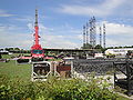 Setting up of the mainstage of the Isle of Wight Festival 2010 in Seaclose Park, Newport, Isle of Wight five days before the start of the event.