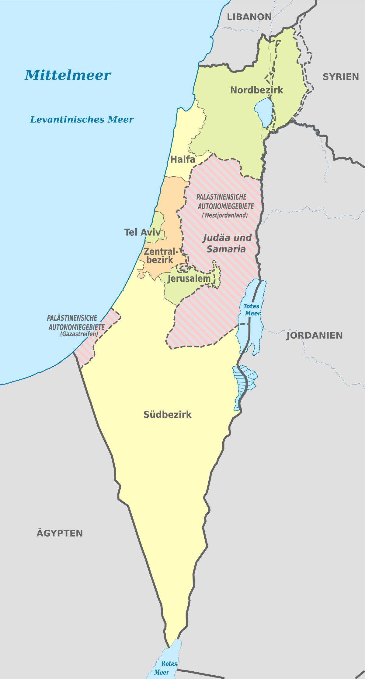 israel karte politisch Bezirke Israels Wikipedia israel karte politisch