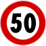 Italian traffic signs - limite di velocità 50.svg