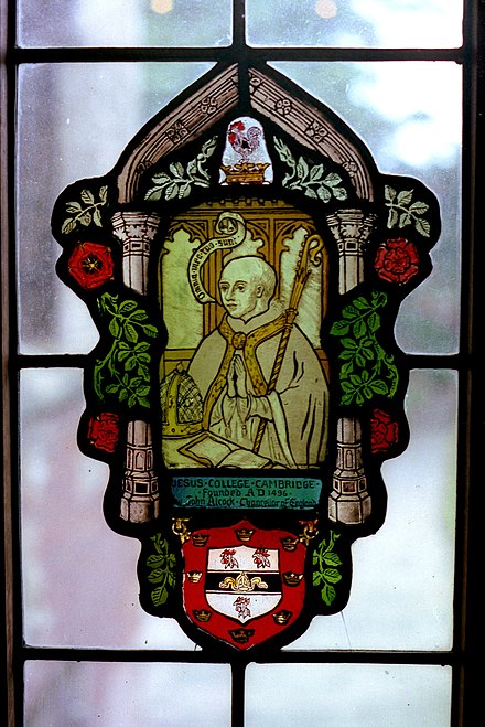 Stained glass of John Alcock