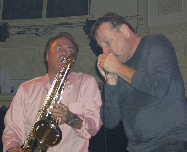 Southside Johnny and saxophonist Joey Stann in 2007