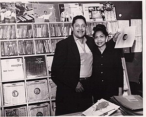 John Dolphin and his wife Ruth Dolphin at Dolphin's of Hollywood Record Shop