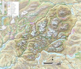 Carte topographique de Jotunheimen.