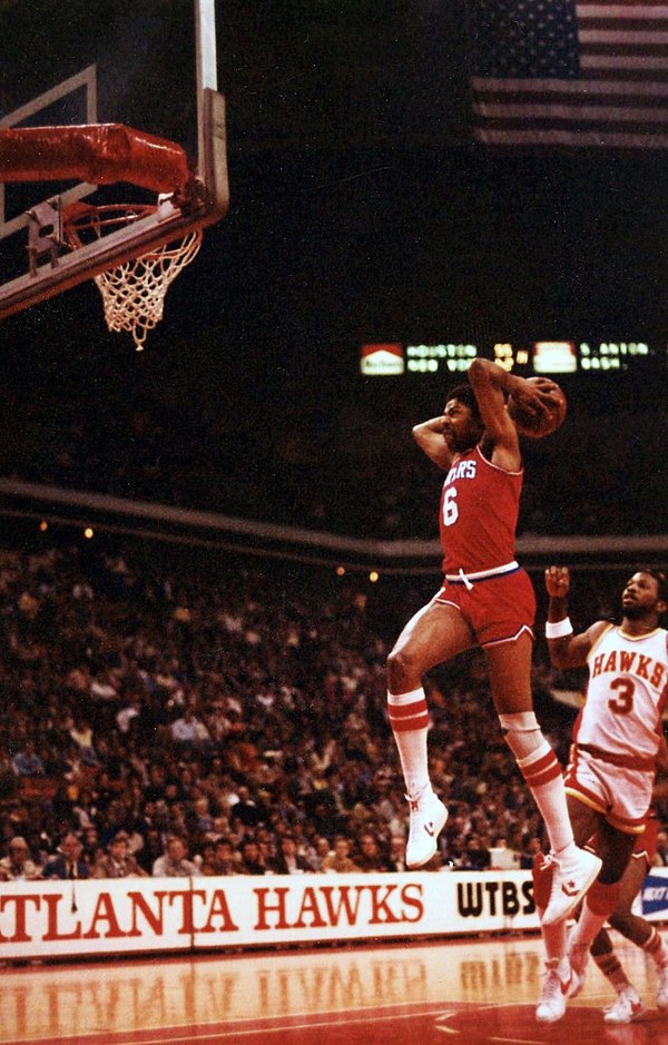 Julius Erving played 11 seasons with the 76ers (1976–87), and played in four NBA Finals, ultimately winning in 1983.