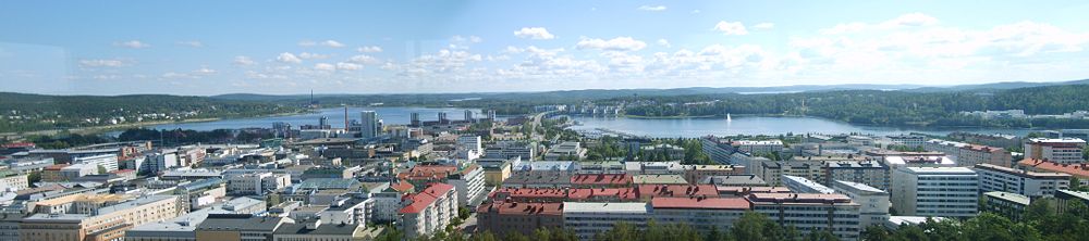 Blick vom Aussichtsturm auf die Innenstadt und den Jyväsjärvi