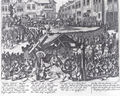 Kampf um Ochse und Ochsenküche, Darstellung auf einem Stich um 1612