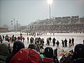 A snowy Kidd-Brewer Stadium played host to a NCAA Division I Football Championship playoff game between Appalachian State and Western Illinois on December 4, 2010.