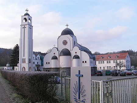 The Coptic Orthodox Monastery of St. Antonious in Waldsolms-Kroffelbach, Germany. Kroeffelbach Koptisches Kloster.jpg