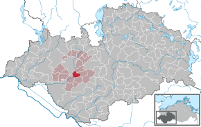 Poziția Kuhstorf pe harta districtului Ludwigslust-Parchim