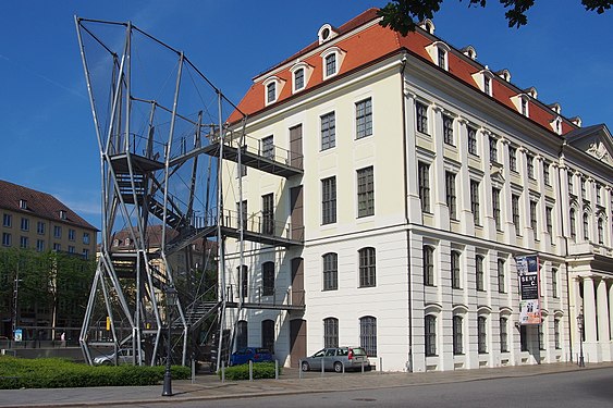 Fire protection stairs at town museum in Dresden, Germany