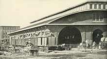 The 1853 Union Station shortly before Union troops destroyed it in 1864 LastTrainAtlantaDepot1864crop2.jpg