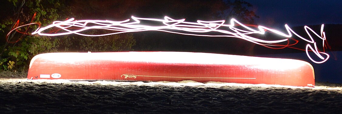 Light Painting over a Canoe