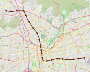 Linka 3 metro Santiago map.png