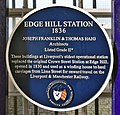 Listing plaque at Edge Hill railway station