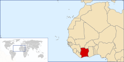 Localización de Costa de Marfil