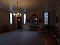 Southwest room in the lower, ground-floor level of Lowell Masonic Temple. Located at 79 Dutton Street, Lowell, Massachusetts.