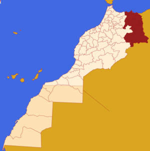Localização da região em Marrocos com o Saara Ocidental incluído