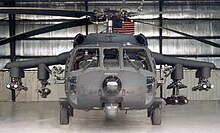 Un MH-60L Black Hawk « Direct Action Penetrator » utilisé exclusivement par le 160th Special Operations Aviation Regiment armé de 2 miniguns M134, d'un total de 4 missiles air-air AIM-92 Stinger, d'un chain gun M230 et d'un lanceur M299 avec 2 missiles antichars AGM-114 Hellfire.