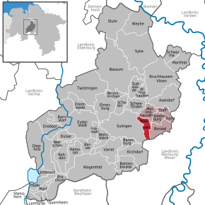 Poziția Maasen pe harta districtului Diepholz
