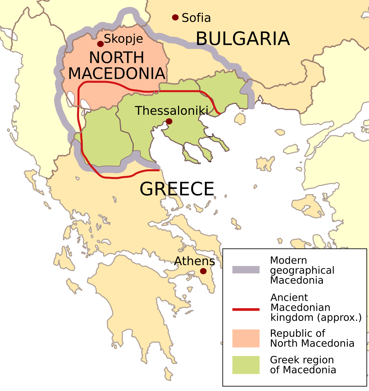 Macedonia And Greece Map Macedonia Naming Dispute - Wikipedia