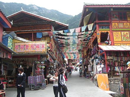 Tibetan village in Jiuzhaigou