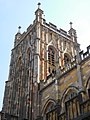 Malvern - Great Malvern Priory - tower, detail of masonry