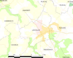 Poziția localității Lanvollon