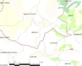 Mapa obce Marliac
