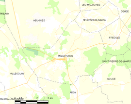 Mapa obce Pellevoisin