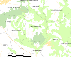 Mapa obce Saint-Bressou