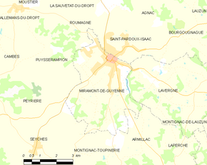 Poziția localității Miramont-de-Guyenne