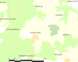 Mapa obce Villers-le-Sec