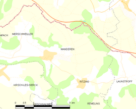 Mapa obce Manderen