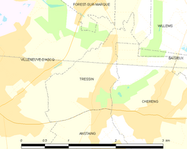 Mapa obce Tressin