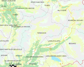 Mapa obce Termignon
