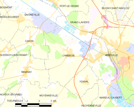 Mapa obce Cambron