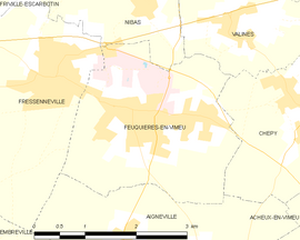 Mapa obce Feuquières-en-Vimeu