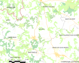 Mapa obce Vayres