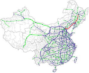Čínská vysokorychlostní silniční mapa a silnice G1